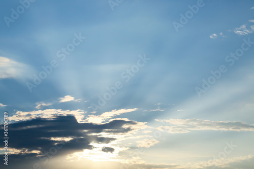 View of beautiful sky with clouds and sun