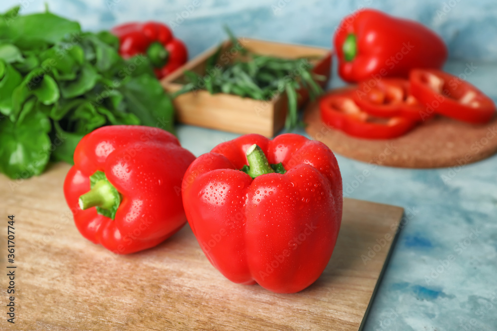 Red bell pepper on table Red bell pepper on table