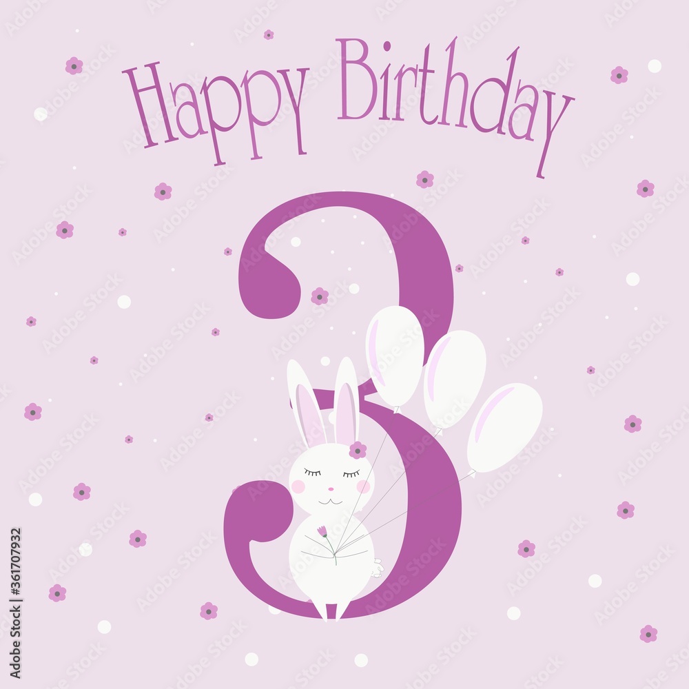 birthday holiday three years old rabbit birthday holiday three years old rabbit