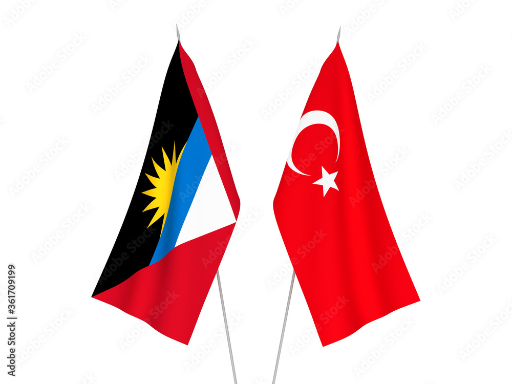 Antigua and Barbuda and Turkey flags Antigua and Barbuda and Turkey flags
