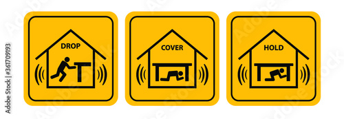 drop cover hold sign	