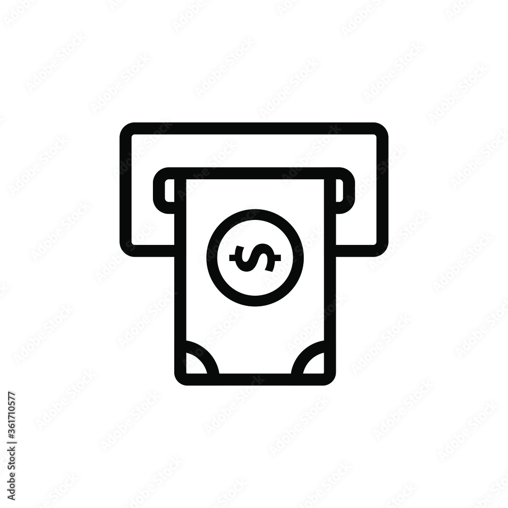 ATM line icon. Money withdraw sign ATM line icon. Money withdraw sign