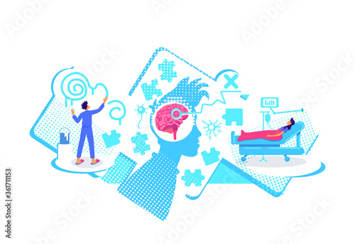 Psychological rehabilitation flat concept vector illustration