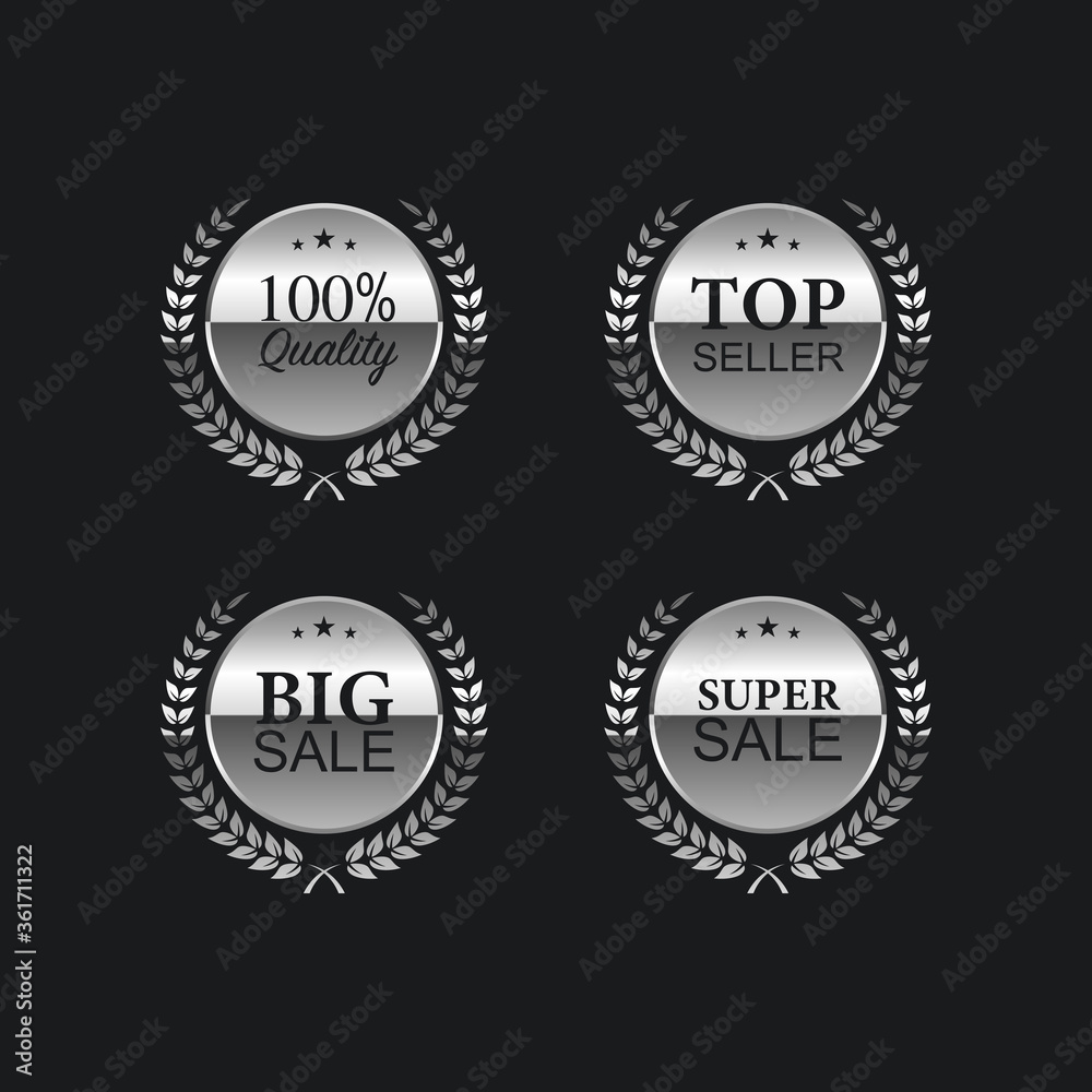 set of quality badges and labels