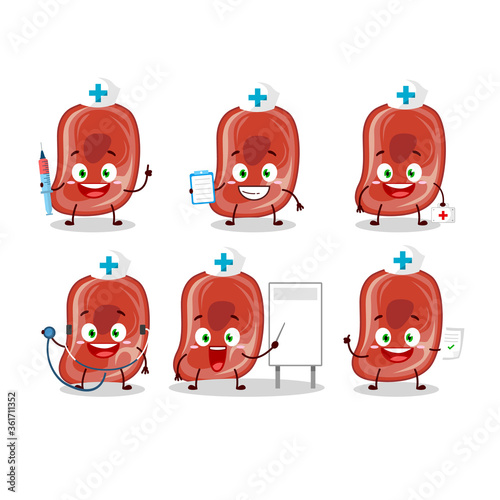 Doctor profession emoticon with ham cartoon character