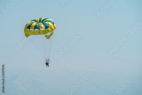 Parasailing on a beautiful summer day
