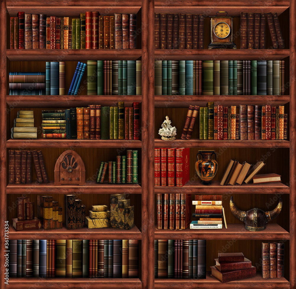 Bookcase, bookshelf	

