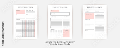 Planner sheet vector. Printable vertical notebook page