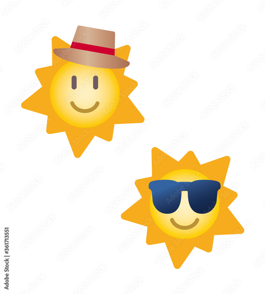 Sun smiling Uv care icon illustration Sun smiling Uv care icon illustration