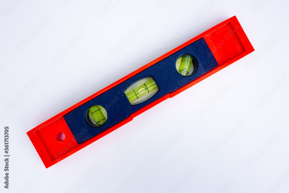 Red construction level red on white isolate Red construction level red on white isolate
