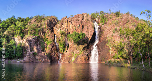 Foto Panorama picture of Wangi falls, dry season