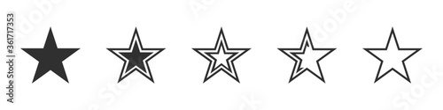 Star vector icons. Set of star symbols isolated.