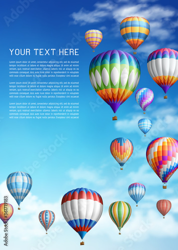 Hot Air Balloons in Cloudy Sky