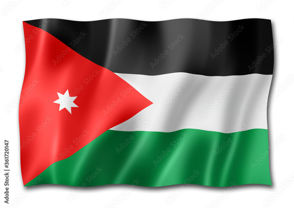 Jordanian flag isolated on white Jordanian flag isolated on white