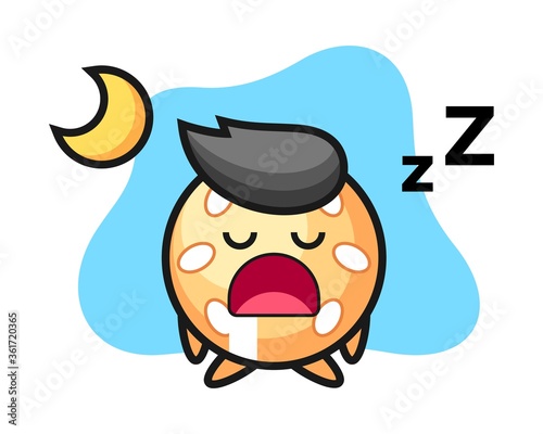 Sesame ball cartoon sleeping at night