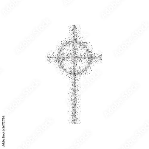 dotted christian cross. Sto...