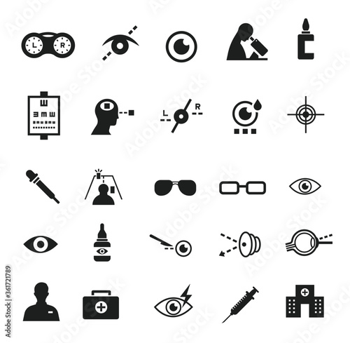 eye care icon set flat design photo