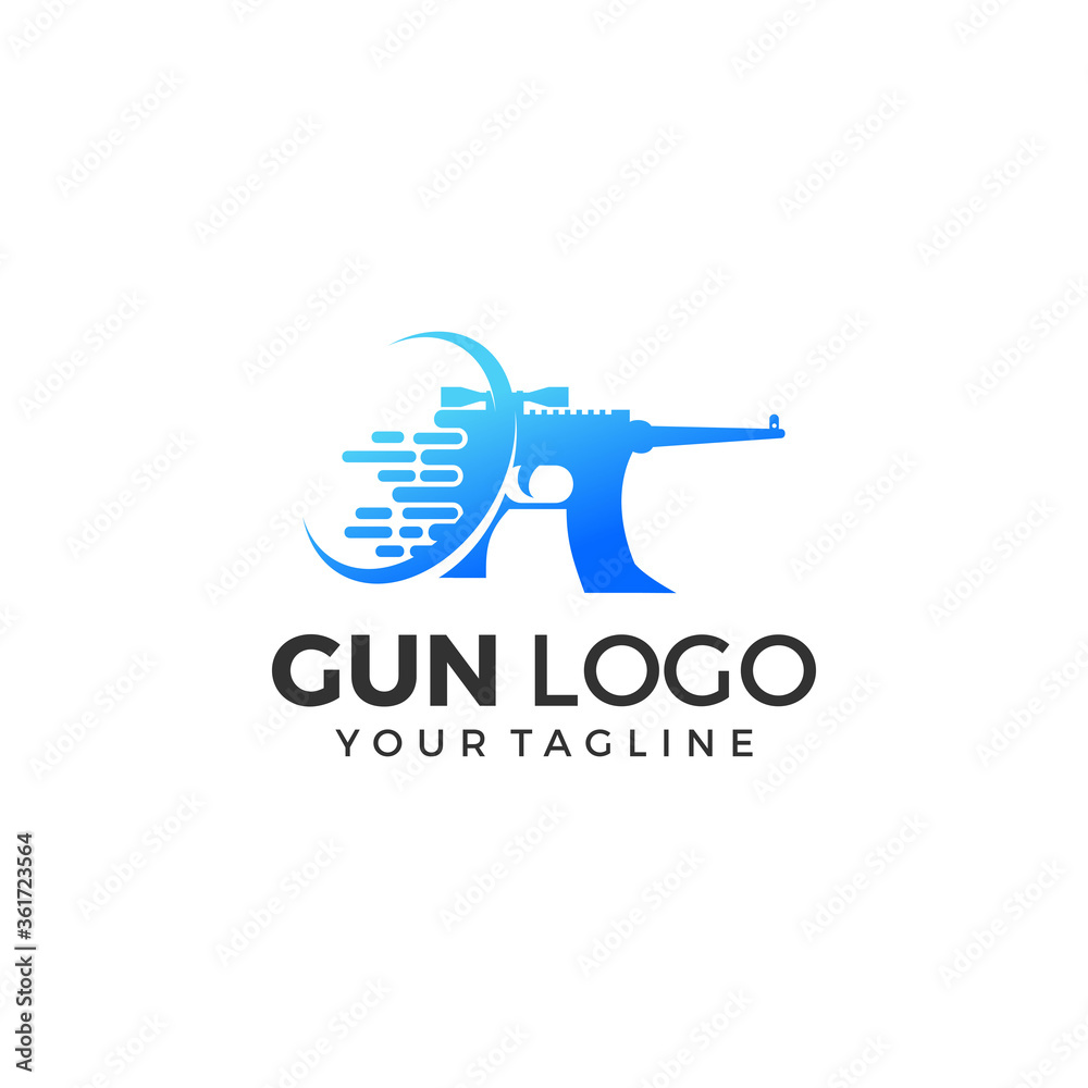 Gun Logo Template. Military and Weapon Logo Design vector illustration