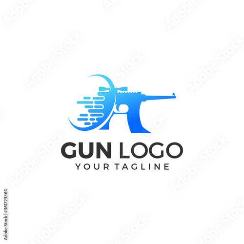 Gun Logo Template. Military and Weapon Logo Design vector illustration