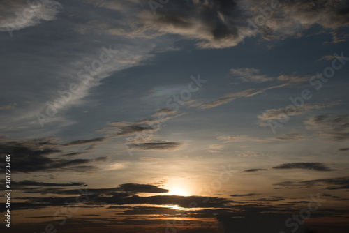 Cloudy and  sunset in rainy season