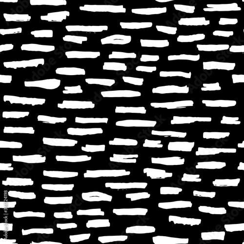 Seamless pattern black white horizontal lines chalk grid design  abstract simple scandinavian style background grunge texture. trend of the season. Can be used for Gift wrap fabrics wallpapers. Vector