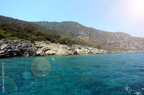 Beautiful Turquoise Cove and Clear Water Near Datca, in Mugla, Turkey 