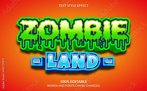 Editable Text Effect, Zombie Land Text Style