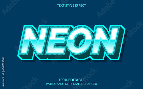 Editable Text Effect, Neon Text Style