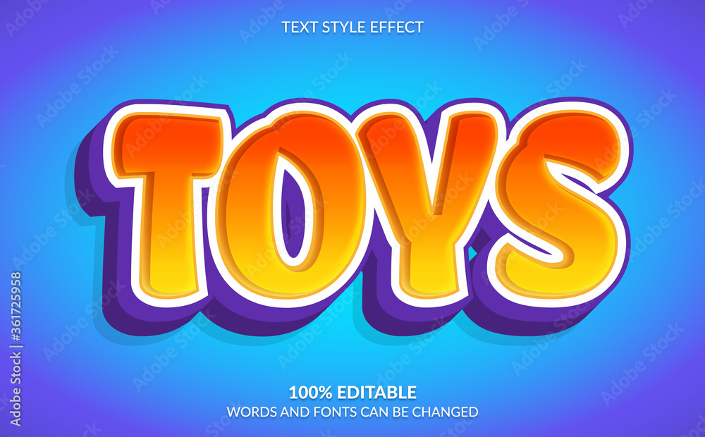 Editable Text Effect, Cartoon Text Style Editable Text Effect, Cartoon Text Style
