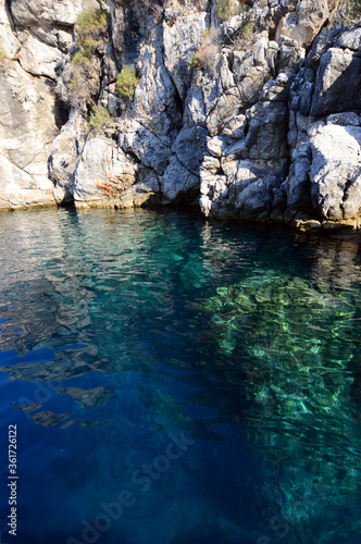Beautiful Turquoise Cove and Clear Water Near Datca, in Mugla, Turkey 