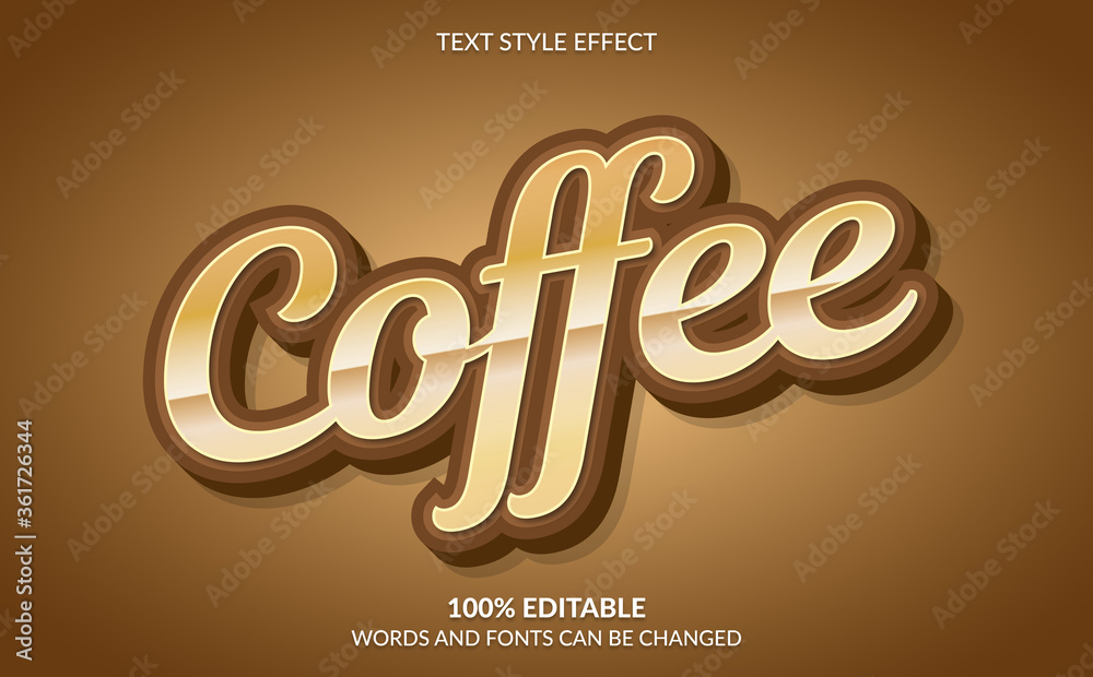 Editable Text Effect, Coffee Text Style