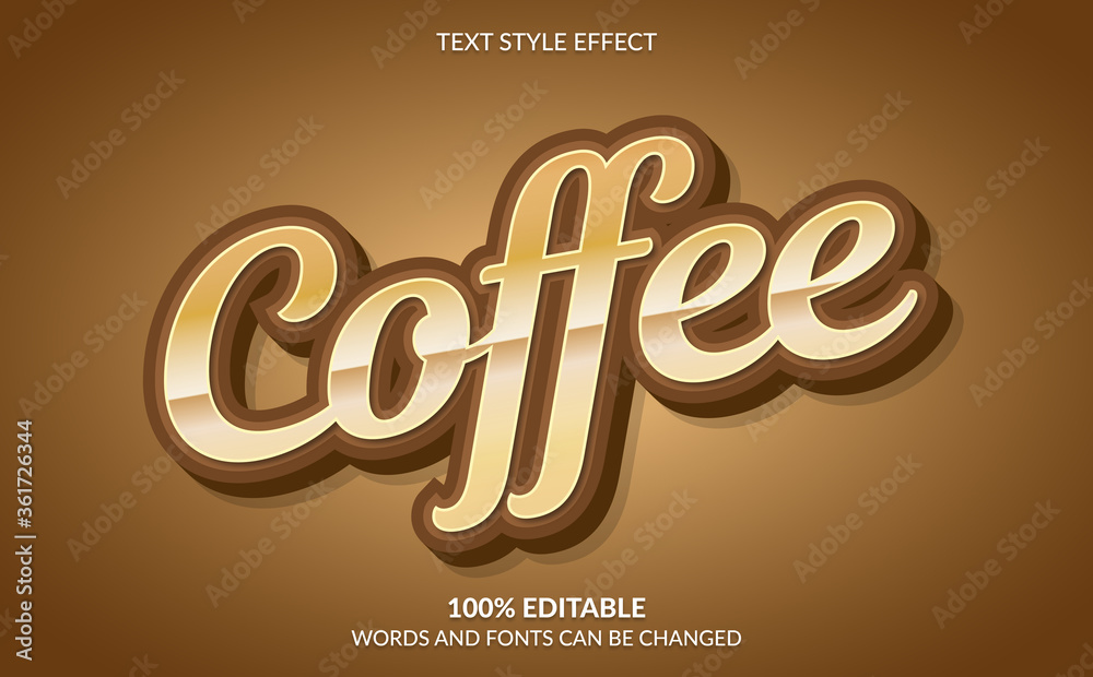 Editable Text Effect, Coffee Text Style Editable Text Effect, Coffee Text Style