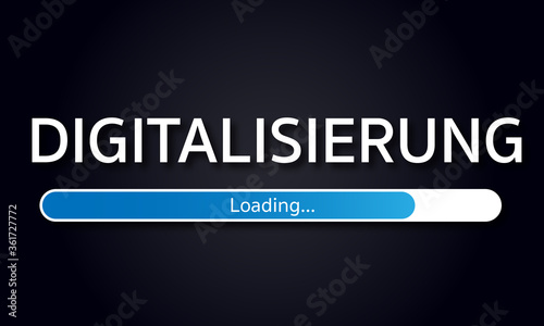 Digitalisierung, Ladebalken, Vektor