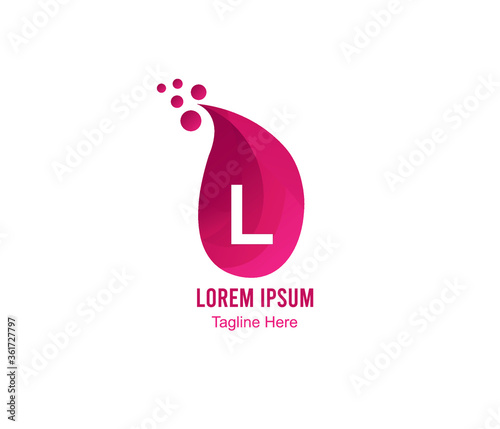 vector illustration of an Red Liquid Logo Letter L design