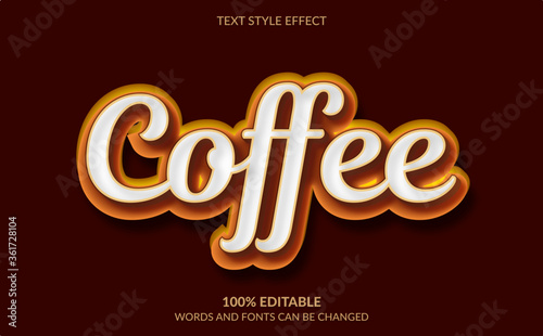 Editable Text Effect, Coffee Text Style