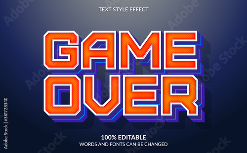 Editable Text Effect, Game Over Text Style