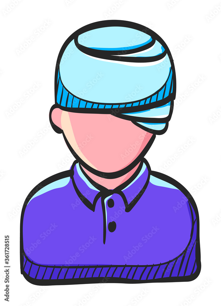 Color Sketch Icon Injured head Color Sketch Icon Injured head