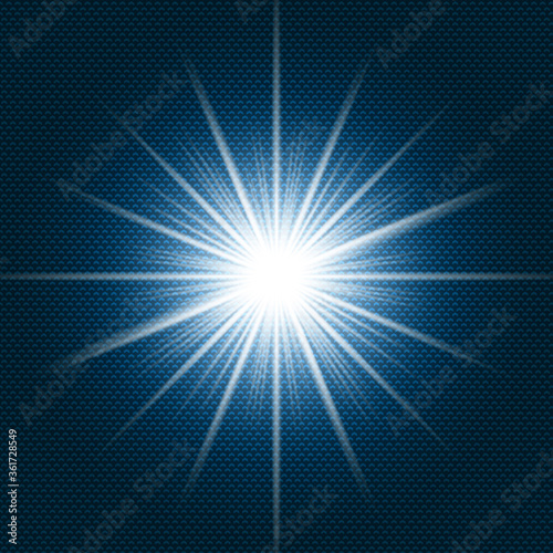 Starlight Shining flare with rays on dark blue gradient background and chevron pattern texture.