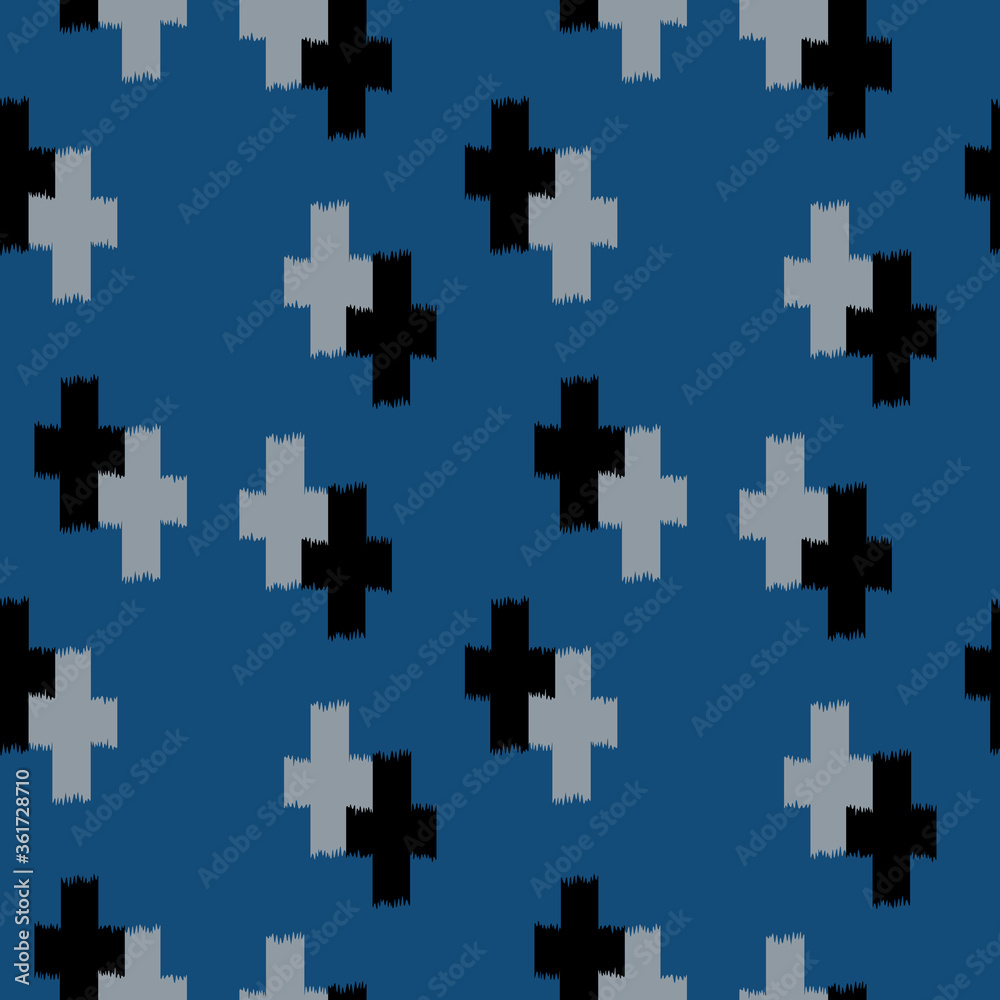 Japanese Cross Shape Vector Seamless Pattern Japanese Cross Shape Vector Seamless Pattern