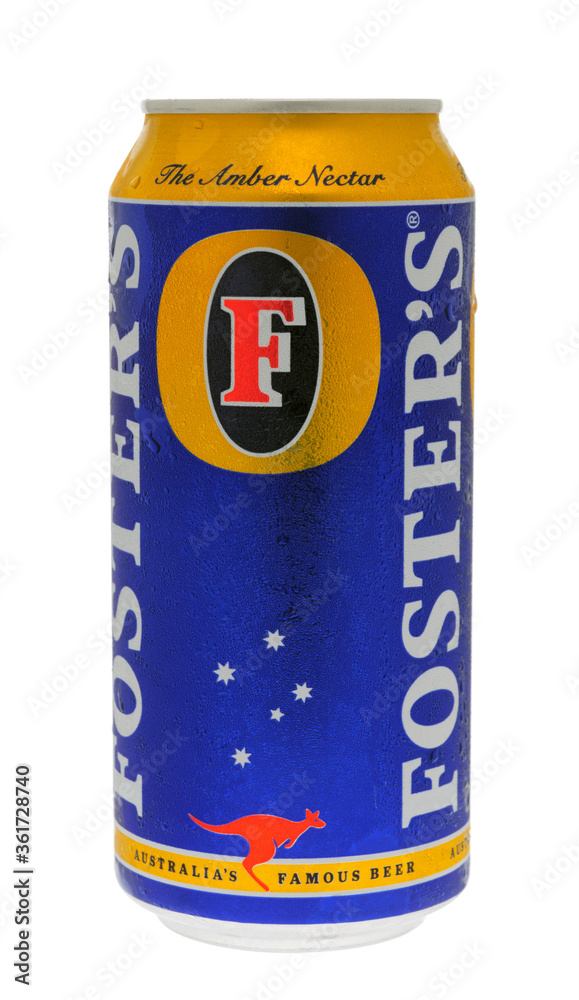 London, England - March 23, 2007: Cans of Foster's Lager, Fosters is an  Australian lager first introduced in 1889. Stock-Foto | Adobe Stock
