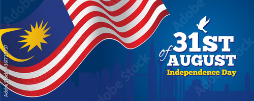 Malaysia Independence day banner. Vector