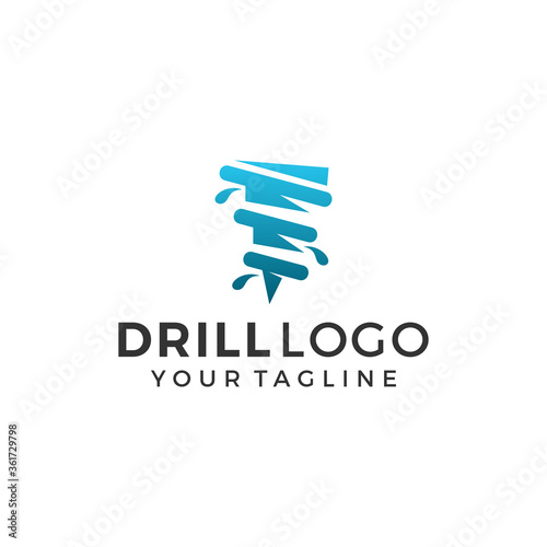 Abstract Drill Logo Sign Vector Template