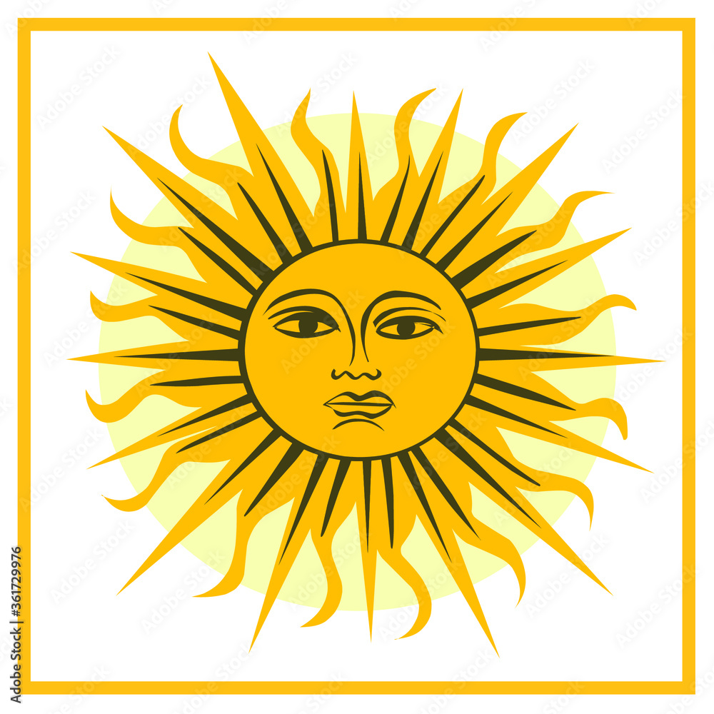 July 9. Argentina Independence Day. Girl in national dress. Flag. The sun. Flag of Argentina. Vector isolated images.Suitable for greeting card, poster and banner.