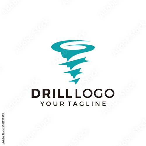 Abstract Drill Logo Sign Vector Template