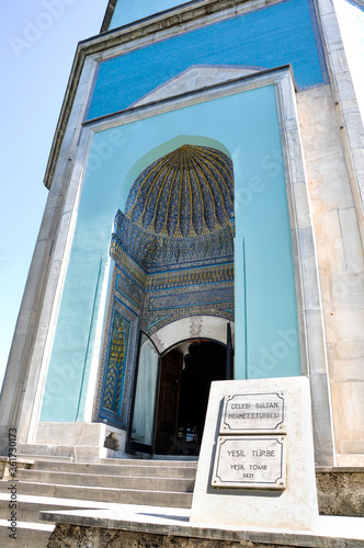 Bursa, Turkey - 25 June 2011: Yesil Turbe ( Green Tomb ) is a part of the larger complex located on the east side of Bursa, Turkey. Inside, there is the grave of the Ottoman Sultan Çelebi Mehmet.