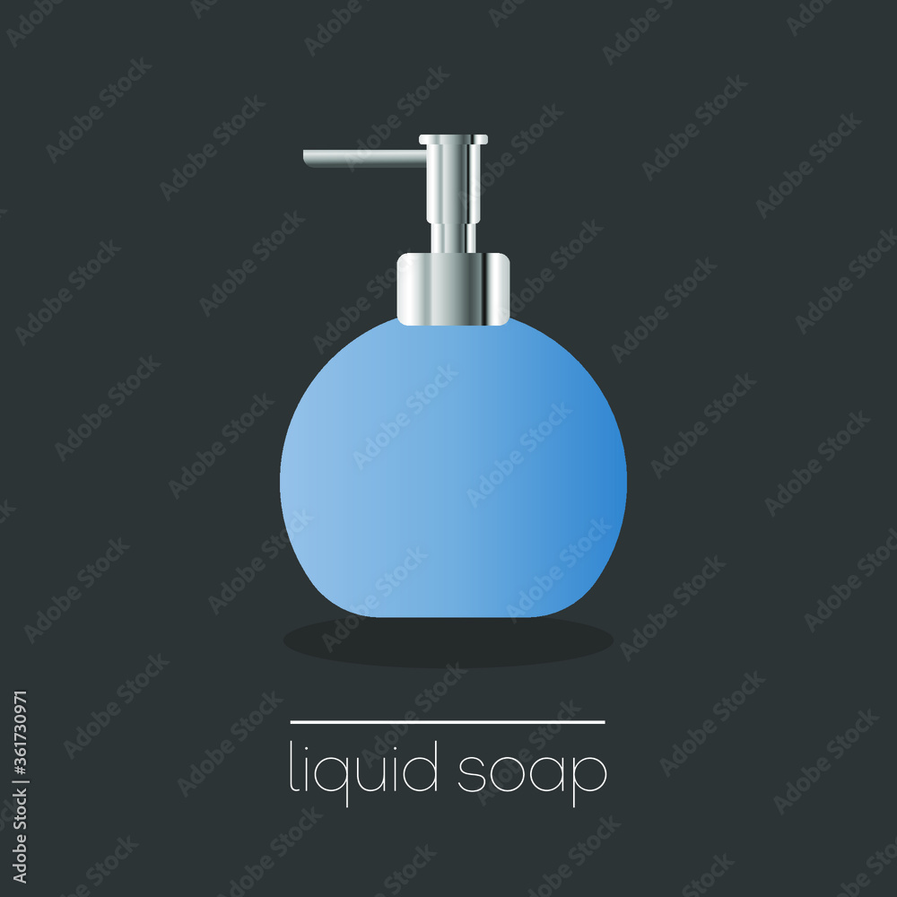 Obraz premium liquid soap bottle form antibacterial realistic vector template