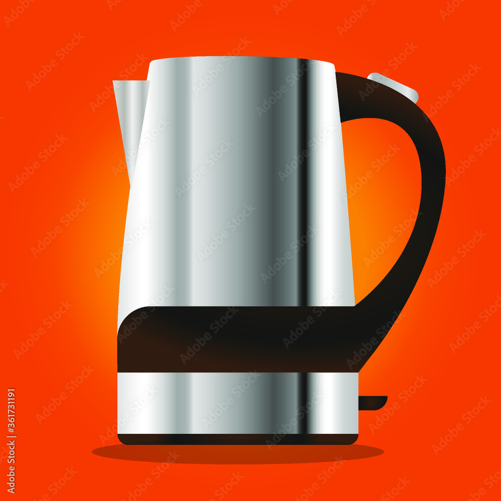 water kettle realistic vector metalic vector template water kettle realistic vector metalic vector template