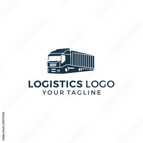 Logistic company vector logo. Truck Logo Stock Images