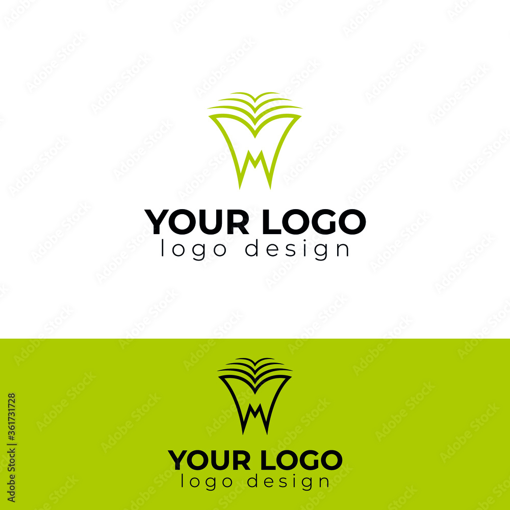 M and book logo design modern and minimal logotype vector template