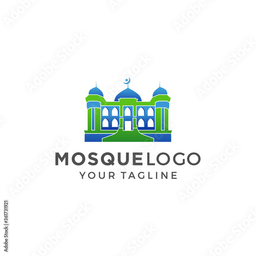 Mosque Logo Template Design Vector, Emblem, Concept Design, Creative Symbol, Icon
